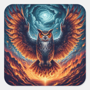 Adesivo Quadrado Acima e Abaixo - Wise Owl Art