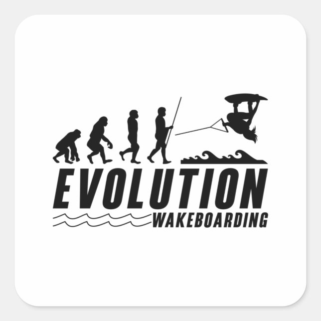 Adesivo Quadrado Acordar de Wakeboard Evolutivo Wakeboard (Frente)