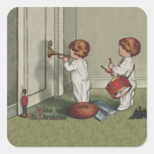 Adesivo Quadrado Acordar Sua linda ilustração infantil de Natal