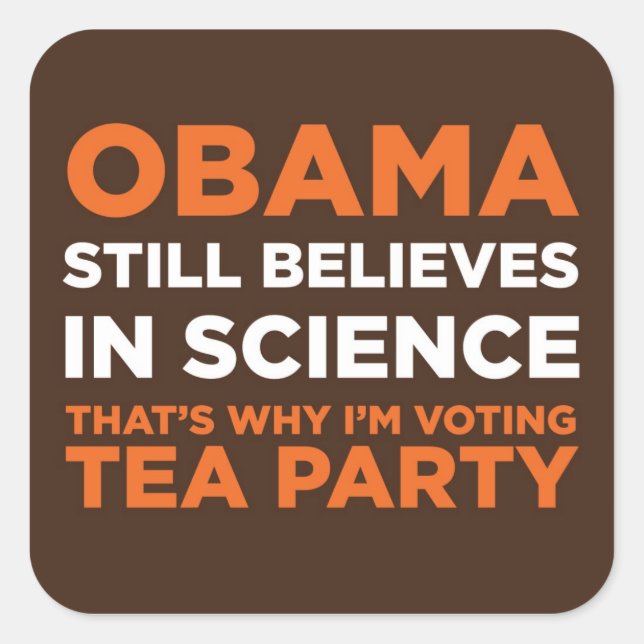 Adesivo Quadrado Acredita na ciência (Frente)