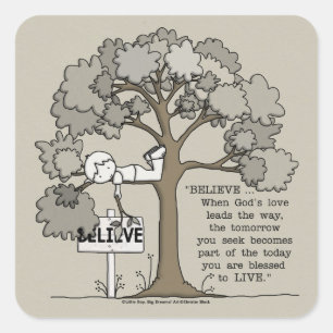 ADESIVO QUADRADO ACREDITAR EM VIVER