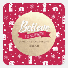 Adesivo Quadrado Acredite na Magia do Natal