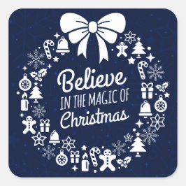 Adesivo Quadrado Acredite Na Magia Dos Ícones De Natal
