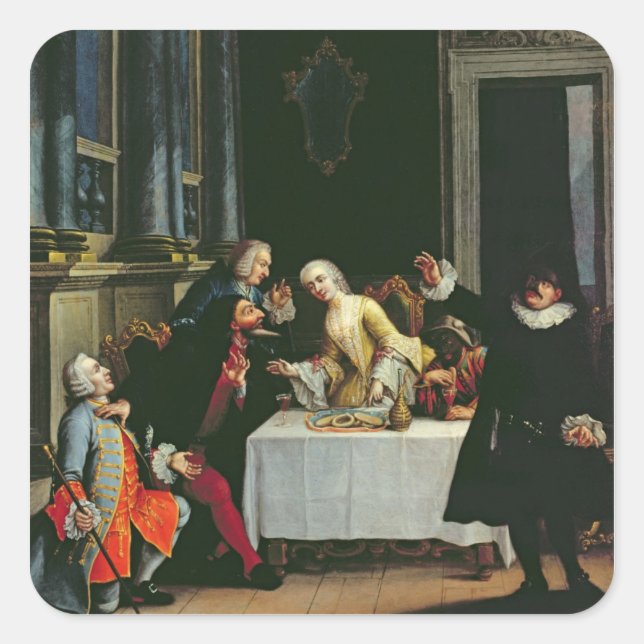 Adesivo Quadrado Actores de banda desenhada (Frente)