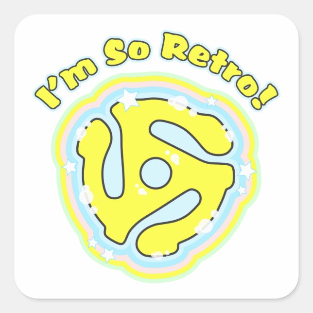 Adesivo Quadrado Adaptador de 45 RPM, assim retrato (Frente)