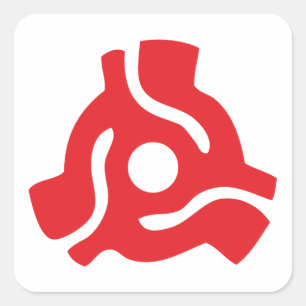 Adesivo Quadrado Adaptador de vinilo de 7 polegadas e 45 rpm, inser