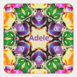 Adesivo Quadrado ADELE ~ Bright Abstrato Patterno ~ Personalizado