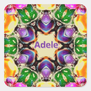 Adesivo Quadrado ADELE ~ Bright Abstrato Patterno ~ Personalizado
