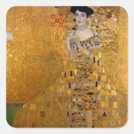 Adesivo Quadrado Adele, Senhora em Ouro por Gustav Klimt, Vintage
