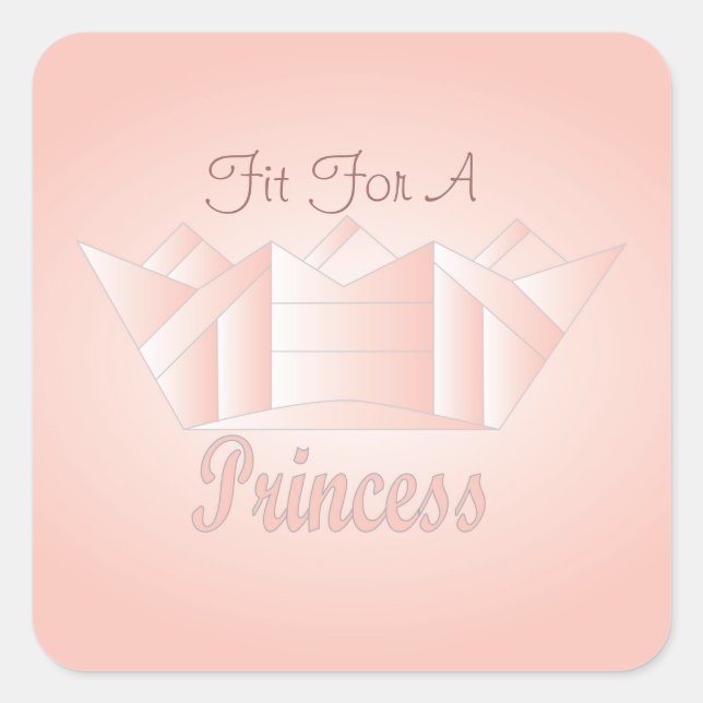 Adesivo Quadrado Adequado Para Uma Princesa (Frente)