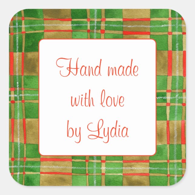 Adesivo Quadrado ADescola MAC GREGOR TARTAN 3" Quadrada "Feita à Mã (Frente)