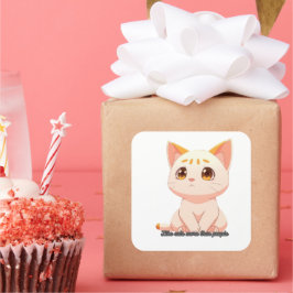 Adesivo Quadrado adesivos- Como gatos mais do que pessoas