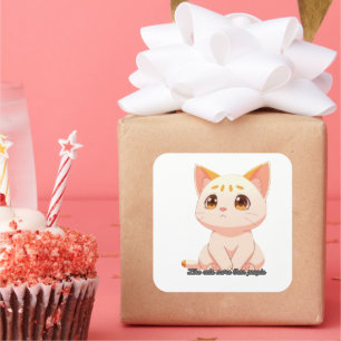 Adesivo Quadrado adesivos- Como gatos mais do que pessoas