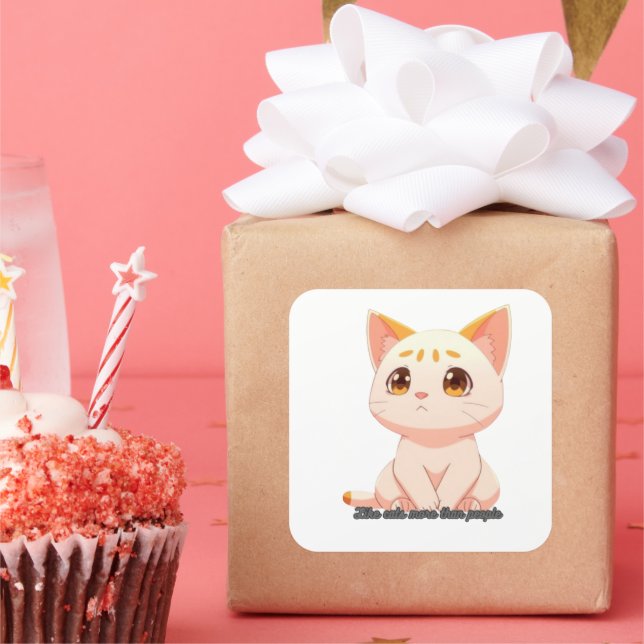 Adesivo Quadrado adesivos- Como gatos mais do que pessoas (Festa)