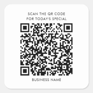 Adesivo Quadrado Adicionar Nome da Empresa ou Código QR do Site do