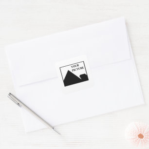 Adesivo Quadrado Adicionar Nome Personalizado da Empresa de Negócio