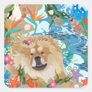 Adesivo Quadrado Adicione amigos do oceano DAEJA