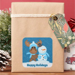 Adesivo Quadrado Adicione autocolante de mensagem de molho de Natal