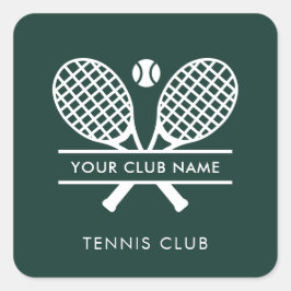 Adesivo Quadrado Adicione Ícones de Tênis do Nome do Seu Clube Verd