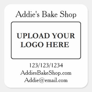 Adesivo Quadrado Adicione o logotipo da sua empresa