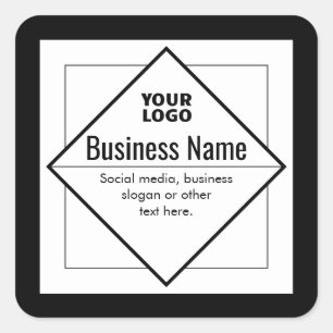 Adesivo Quadrado Adicione o Seu Logotipo Modelo Personalizável