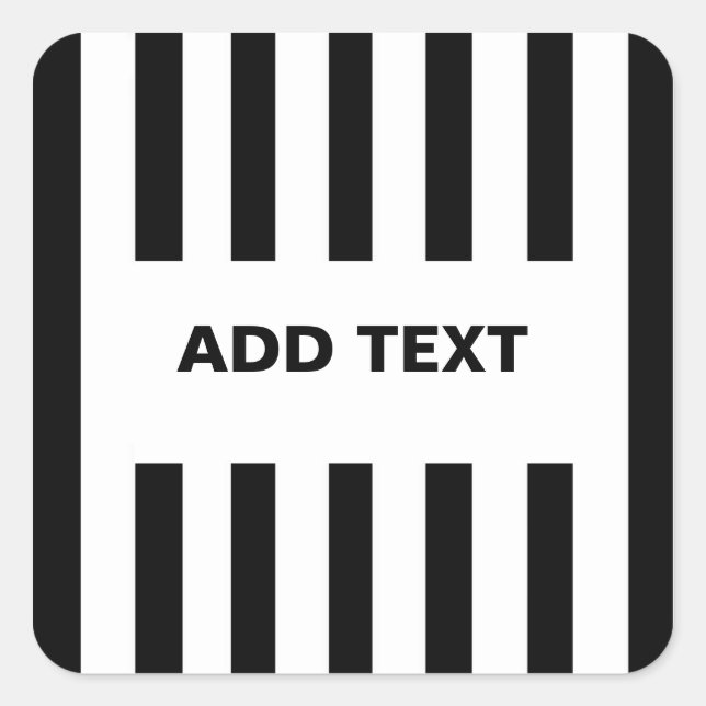 Adesivo Quadrado Adicione o seu próprio texto ao Design de referênc (Frente)