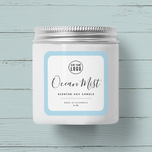 Adesivo Quadrado Adicione seu logotipo e rótulo de produto com cor 
