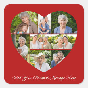 Adesivo Quadrado Adicione Seu Próprio Agradecimento 8 Colagem de Fo