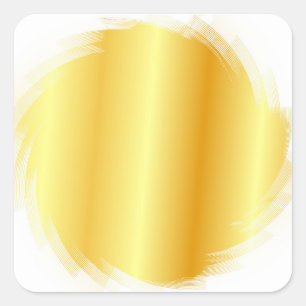Adesivo Quadrado Adicione seu texto Dourado Vazio Modelo Moderno