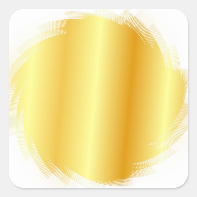 Adesivo Quadrado Adicione seu texto Dourado Vazio Modelo Moderno (Frente)