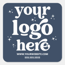 Adesivo Quadrado Adicione Simples Seu Promocional De Logotipo Marca