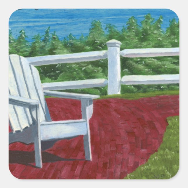 Adesivo Quadrado Adirondack Chair Painting (Frente)