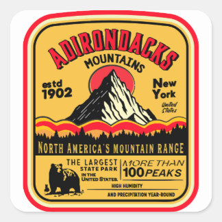 Adesivo Quadrado Adirondack Mountains (ADK) Aged Look