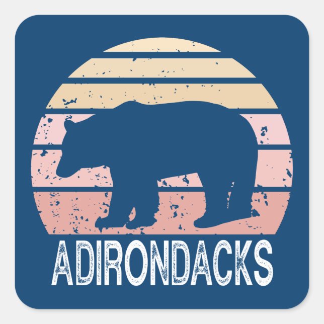 Adesivo Quadrado Adirondacks - Urso Retroativo (Frente)