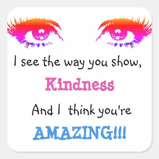 Adesivo Quadrado Adjetivos Positivos para Professores (Frente)