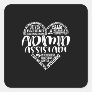 Adesivo Quadrado Admin, assistente administrativo, asst