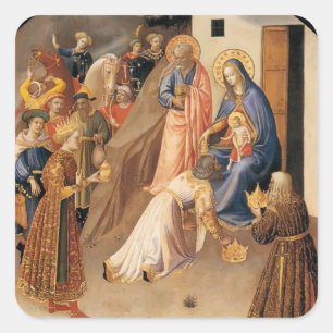Adesivo Quadrado Adoração do Fra Angelico- dos Magi