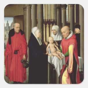 Adesivo Quadrado Adoração dos Magi: Direita do triptych