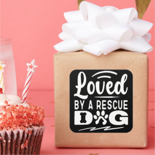 Adesivo Quadrado Adorado Por Presentes De Adoção De Animais De Pet 