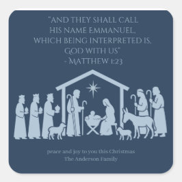 Adesivo Quadrado Adoration of the Nativity Sticker – Manger Scene