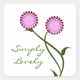 Adesivo Quadrado Adorável Blooms Square Stickers, Lavanda