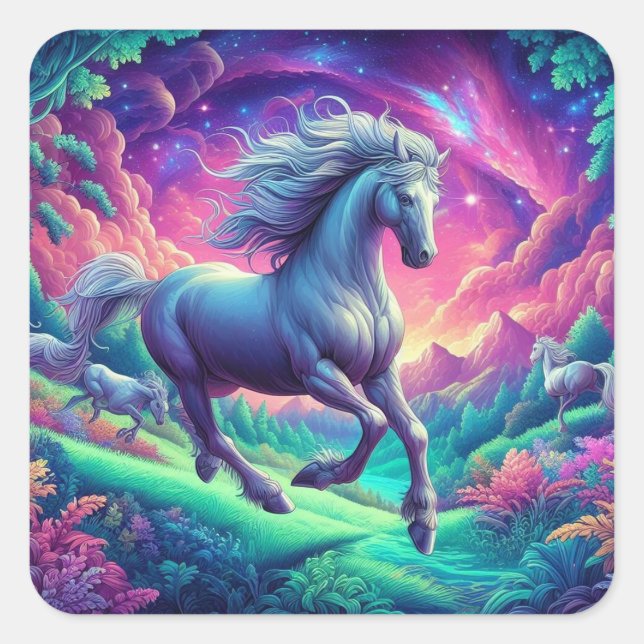 Adesivo Quadrado Adorável Sticker (Frente)