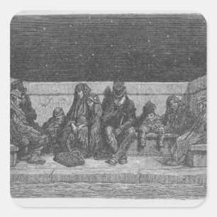 Adesivo Quadrado Adormecido sob as estrelas