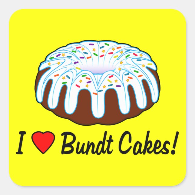 Adesivo Quadrado Adoro Bundt Cake Sticker (Frente)