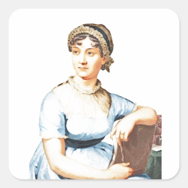 Adesivo Quadrado Adoro Jane Austen Sticker (Frente)