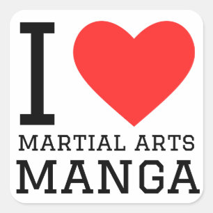 Adesivo Quadrado Adoro manga de artes marciais