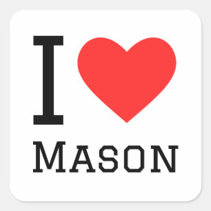Adesivo Quadrado Adoro o Mason Sticker