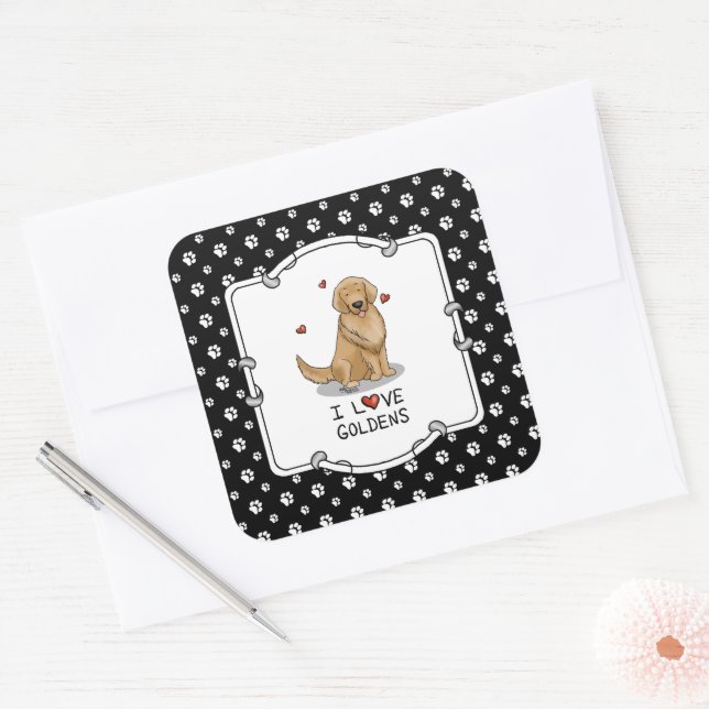 Adesivo Quadrado Adoro Ouros - Adoro restaurantes de Ouros (Envelope)