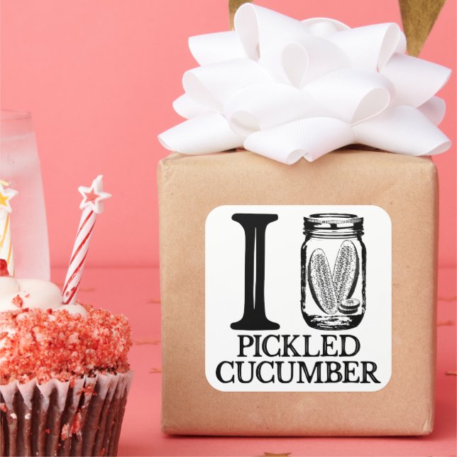 Adesivo Quadrado Adoro Pepino picado - Pepino picante (Festa)