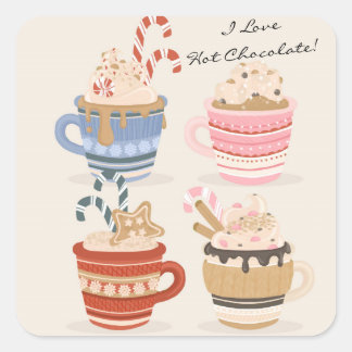 Adesivo Quadrado Adoro Scrapboobooking e Diário de Chocolate Quente